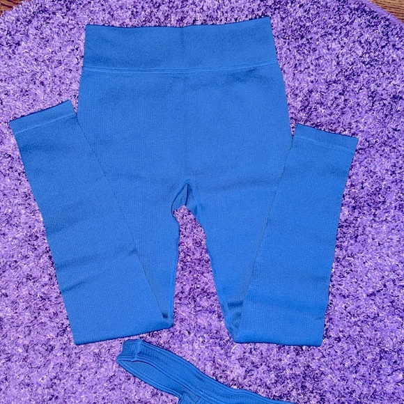 NWT Ribbed One Shoulder Sports Bra & High Waist Leggings Set Size SMALL NWT - Picture 9 of 10